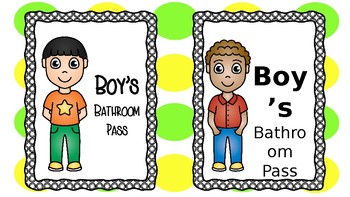 boys bathroom pass