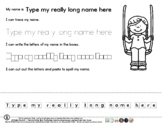 Girl on Swing - Name Tracing & Coloring Editable Sheet  - 1 Pg *f