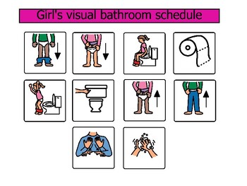 Preview of Girl's visual bathroom schedule