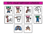 Girl's visual bathroom schedule