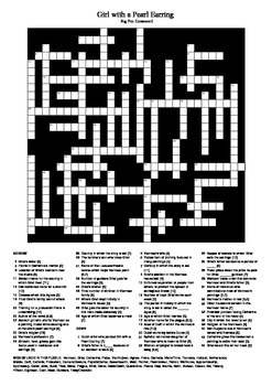Girl with a Pearl Earring Big Crossword by M Walsh TPT