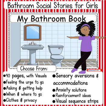 Preview of Girls Bathroom Social Stories: Flexible and Editable