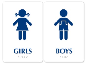 Little Boy/ Girl Brass Toilet Signs