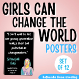 Girls Can Change the World Motivational Poster Set
