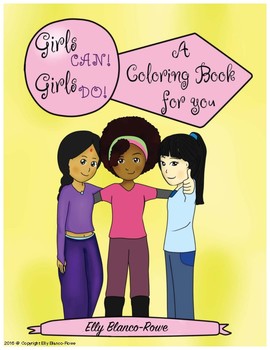 Preview of Girls Can, Girls Do. An Affirmation Coloring Book for Girls.