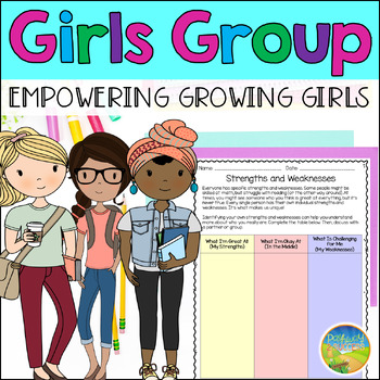 Preview of Girls Group Social Skills Lessons & Activities - Confidence Relationships & More