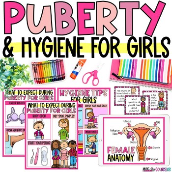 Preview of Puberty & Personal Hygiene for Girls, Digital & Printable