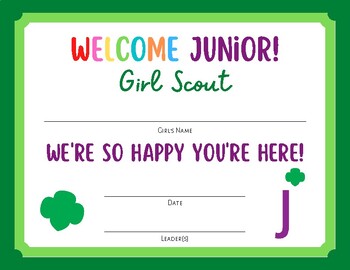 Girls Scouts Welcome Certificate By Onecraftyb 