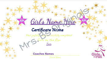 Preview of Girls on the Run Certificates