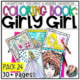 Girly Girl Coloring Pages | Kids Coloring Book | Coloring Sheets