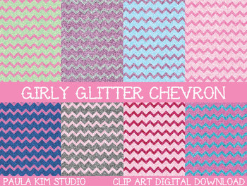 hot pink glitter chevron background