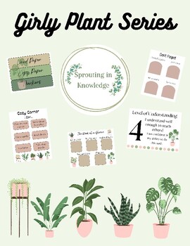 Preview of Girly Plant: Library Labels