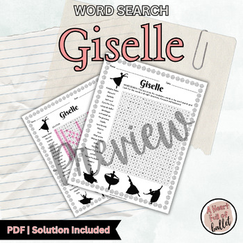 Preview of Giselle Ballet | Word Search | Worksheet | Vocabulary for Ballet Class