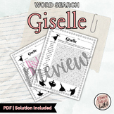Giselle Ballet | Word Search | Worksheet | Vocabulary for 