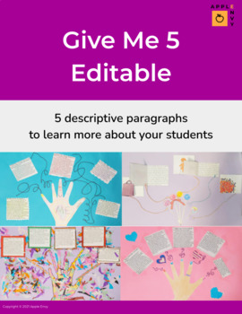 Preview of Give Me 5 Descriptive Writing Project l PDF and Editable