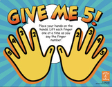 Give Me 5, Piano Finger Numbers: Colored Page and Black an