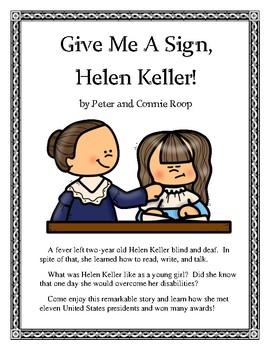 Preview of Give Me A Sign, Helen Keller Book Report and Lapbook