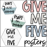 Give Me Five Classroom Posters Neutral Colors