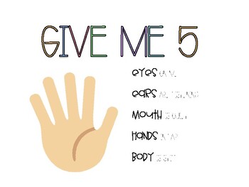 Give Me Five Poster by Sarah Arrigo TPT