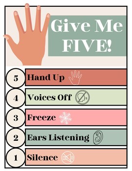 Give Me Five Poster by TeachingThroughWonderland TPT