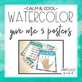 Give Me Five Quiet Signal Posters {Calm & Cool Watercolor}