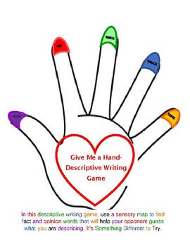Preview of Give Me a Hand- A Descriptive Writing Game