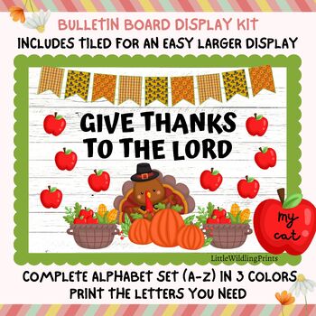Preview of Give Thanks Bulletin Board Kit, Thanks To The Lord Bulletin, Happy Thanksgiving