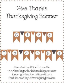Preview of Give Thanks Thanksgiving Banner
