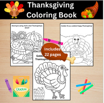 Preview of Give Thanks with Colors! A Happy Thanksgiving Coloring Book!