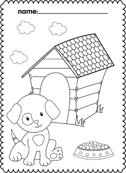 Give a Dog a Bone Coloring Pages by Kinder Gems Store | TpT