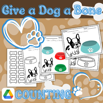 Preview of Give a Dog a Bone Counting, One-to-One Correspondence Worksheet/Manipulative Mat