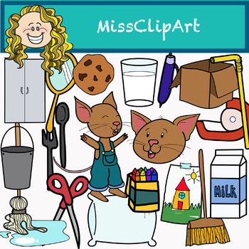 Preview of Mouse & Cookies Clipart (Color and B&W){MissClipArt}