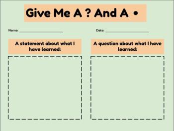 Preview of Give me a Question and A statement Exit Ticket