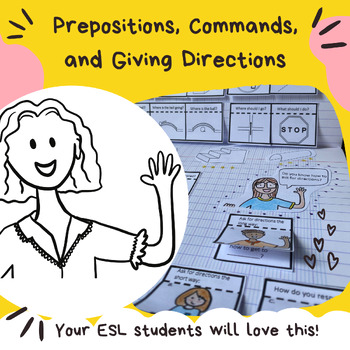 Preview of Giving and Asking for Directions with Prepositions ESL Interactive Notebook