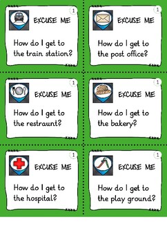 Giving Directions- Speaking activity, Worksheets, Conversation Cards, Maps