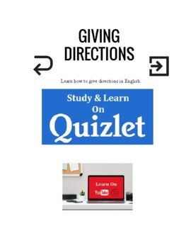 Preview of Giving Directions - Vocabulary Worksheets. ESL. EFL.