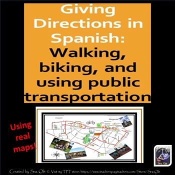 Preview of Giving Directions in Spanish Using Real Maps Los Mapas y las Direcciones