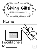 Giving Gifts-- Printable Mini Book--Pick a gift and who yo