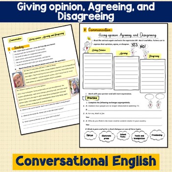 Preview of Giving Opinion, Agreeing, and Disagreeing [Conversation Lesson]