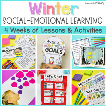 Preview of Winter & Valentine SEL Activities - Giving, Self-Love, Friendship, Mindfulness