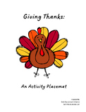 "Giving Thanks" An Activity Placemat