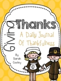 Giving Thanks:  A Daily Journal of Thankfulness {FREE!}