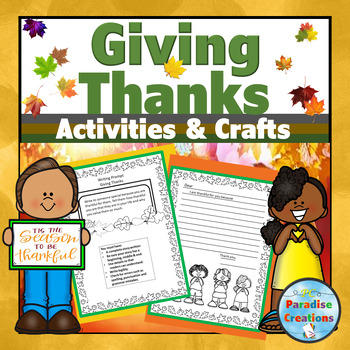 Preview of Giving Thanks for Thanksgiving Writing Activities and Craft