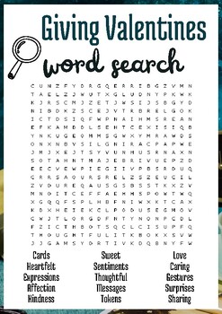 Preview of Giving Valentines No Prep Word search puzzle worksheet activity
