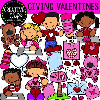 Preview of Giving Valentines: Valentine Clipart {Creative Clips Clipart}