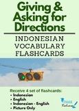 Giving and Asking for Directions Bahasa Indonesia Flashcards (30 Kosakata)