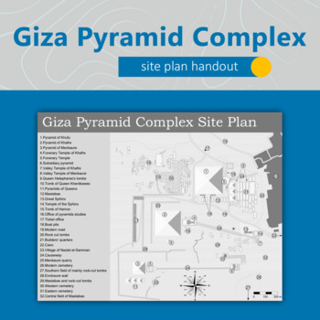 Preview of Giza Pyramid Complex Site Plan Map and Great Pyramid Diagram Printable Handout