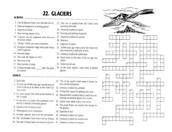 Glacier Crossword by Scorton Creek Publishing Kevin Cox TPT