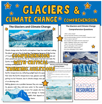 Preview of Glaciers and Climate Change - comprehension and critical thinking skills