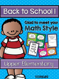Glad to Meet You: Math Style (Upper Elementary)